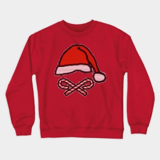 Christmas Knitted Santa Hat Candy Canes Crewneck Sweatshirt